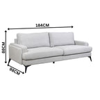 Harry 2 Seater Fabric Sofa Light Grey