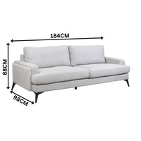 Harry 2 Seater Fabric Sofa Light Grey