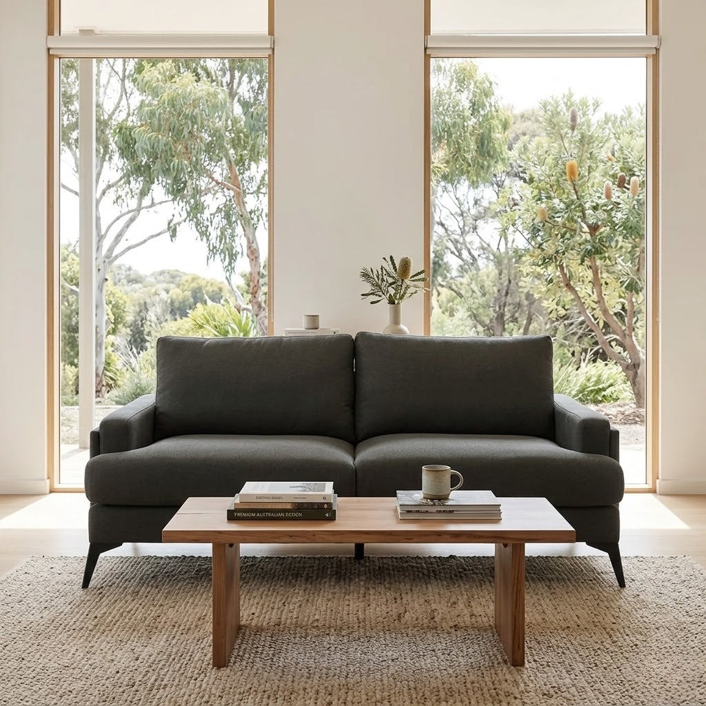 Harry 2 Seater Fabric Sofa Dark Grey