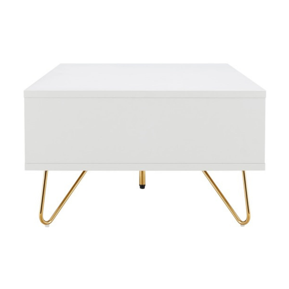 Hawea 120cm Coffee Table with Storage White, side view