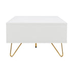 Hawea 120cm Coffee Table with Storage White, side view