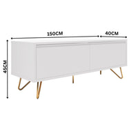Hawea 150cm ETU Entertainment TV Unit White — dimensions diagram