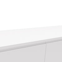 Hawea 150cm ETU Entertainment TV Unit White, close-up of the top edge and handle-free fronts