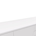 Hawea 150cm Sideboard Buffet Table White, close-up of the top edge and handle-free fronts