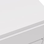 Hawea 2 Drawer Bedside Table White, close-up of the top edge
