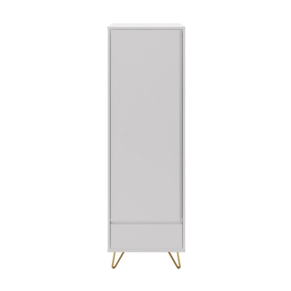 Hawea 60cm 1 Door Wardrobe White, front view on a white background