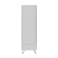 Hawea 60cm 1 Door Wardrobe White, front view on a white background