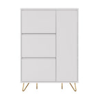Hawea 90cm Shoe Cabinet White, front view on a white background