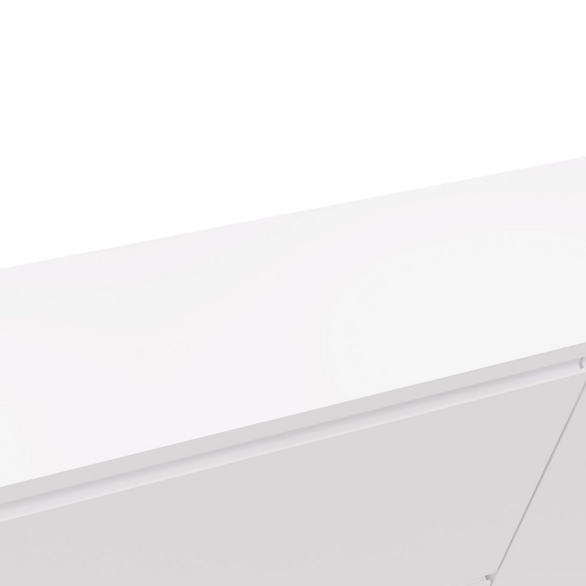 Hawea 90cm Shoe Cabinet White, close-up of the top edge