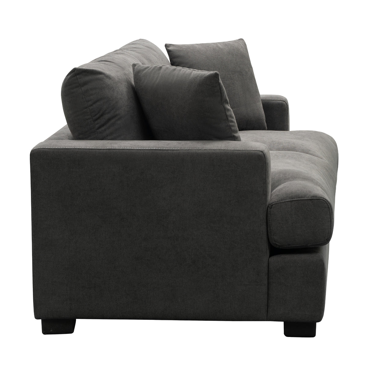Hecate 2 Seater Fabric Sofa Lounge Dark Grey
