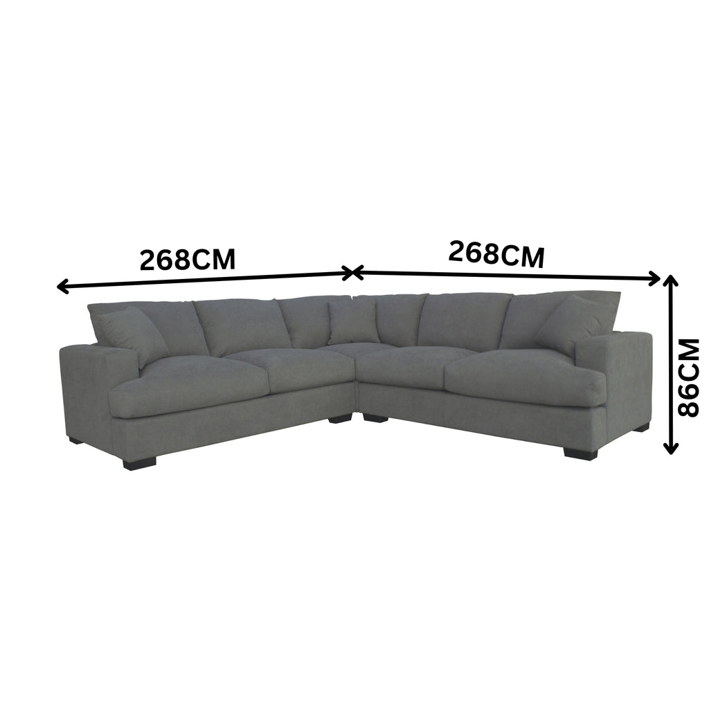 Hecate 4 Seater Corner Modular Fabric Sofa Lounge Light Grey