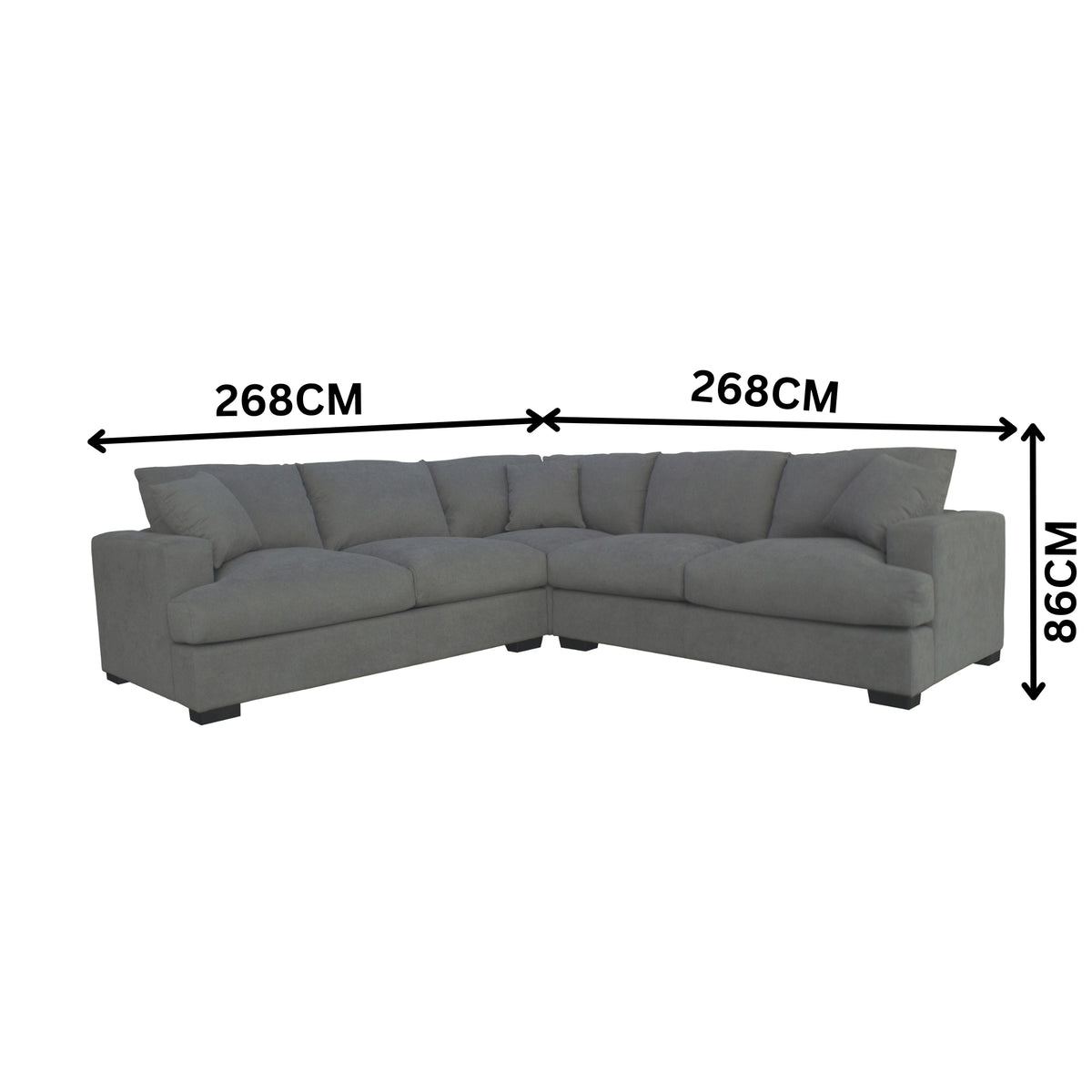 Hecate 4 Seater Corner Modular Fabric Sofa Lounge Light Grey