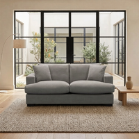Hecate 2 Seater Fabric Sofa Lounge Light Grey