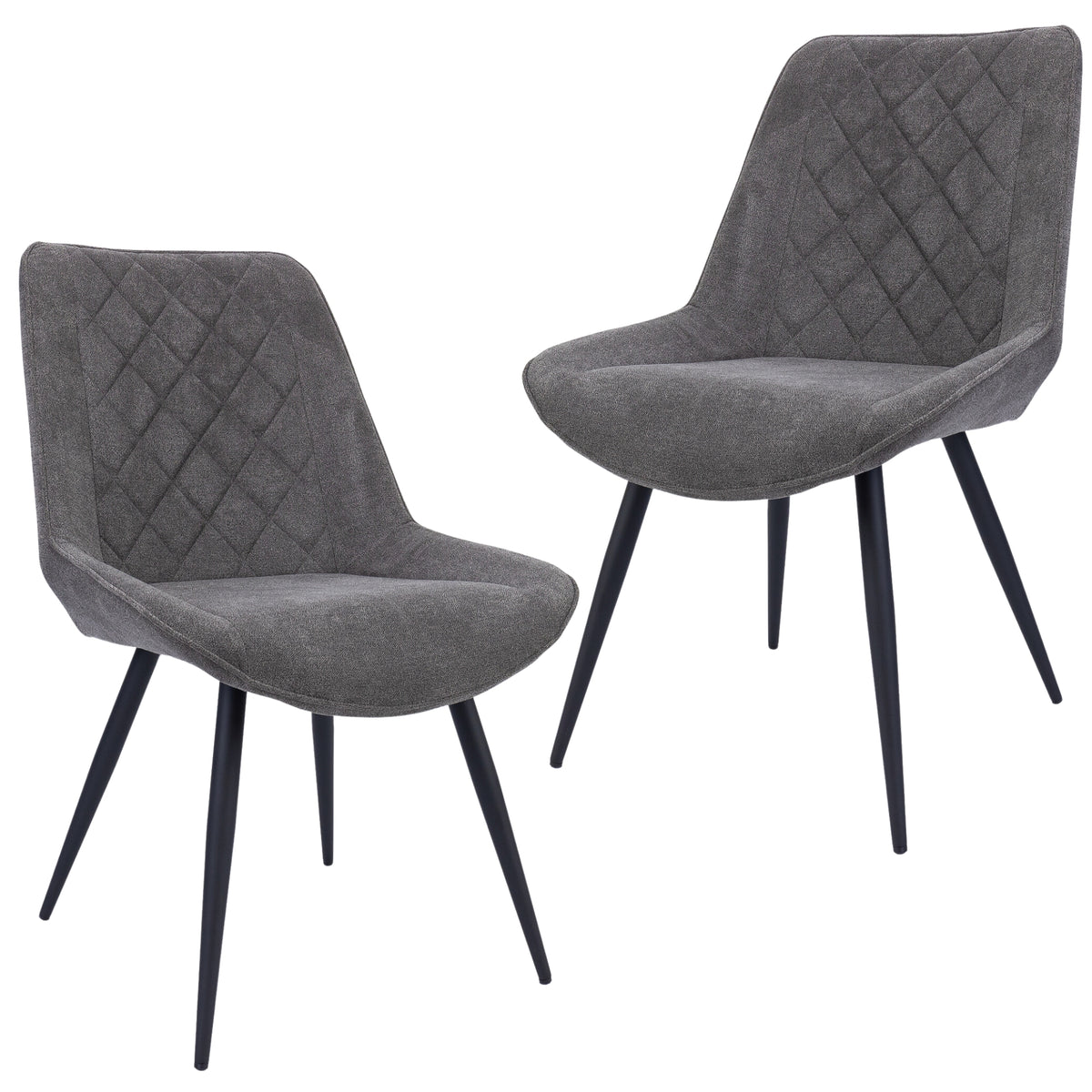 Helenium Set of 2 Dining Chair Dark Grey 