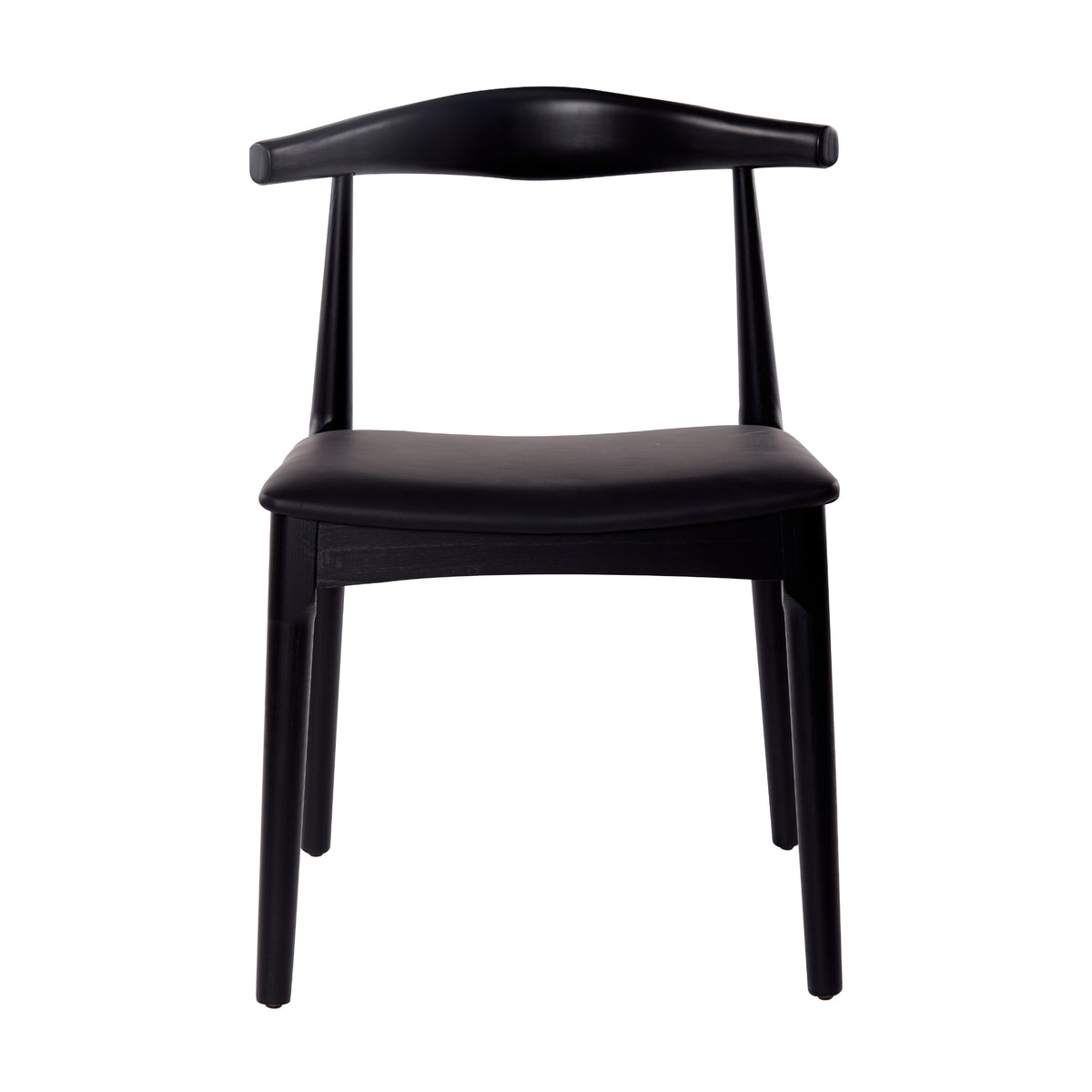 Henrik 2pc Set Dining Chair Replica Hans Wegner Elbow Solid Ash Timber Black