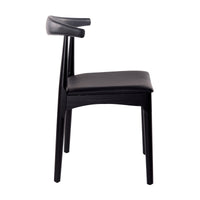 Henrik 2pc Set Dining Chair Replica Hans Wegner Elbow Solid Ash Timber Black