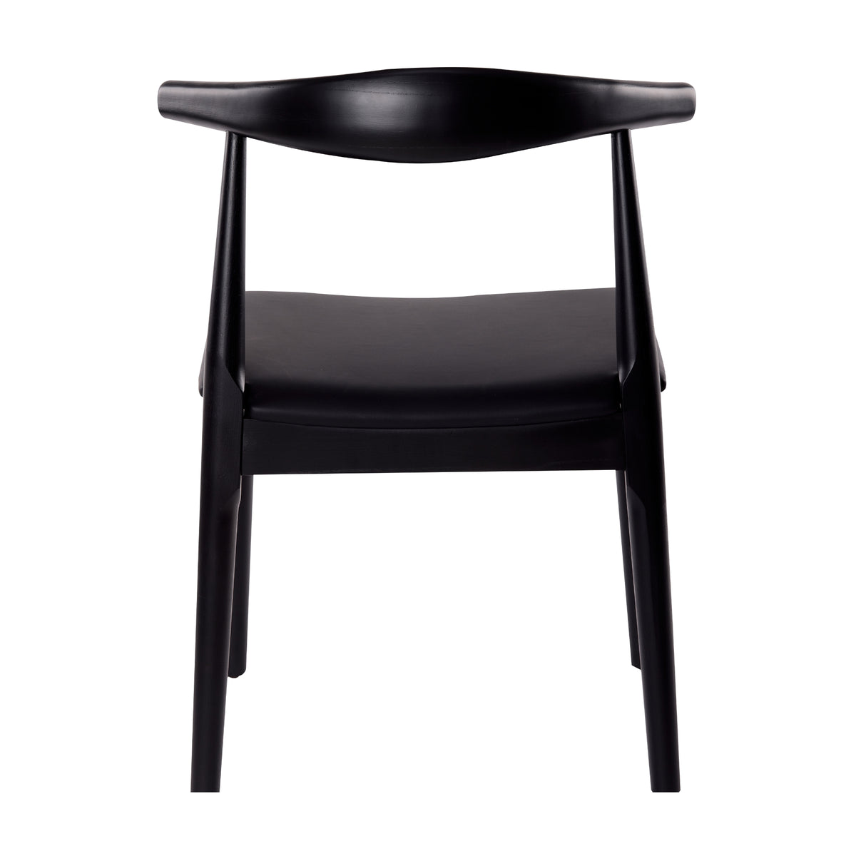 Henrik 2pc Set Dining Chair Replica Hans Wegner Elbow Solid Ash Timber Black