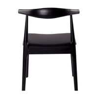 Henrik 2pc Set Dining Chair Replica Hans Wegner Elbow Solid Ash Timber Black