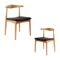 Henrik 2pc Set Dining Chair Replica Hans Wegner Elbow Solid Ash Timber Natural