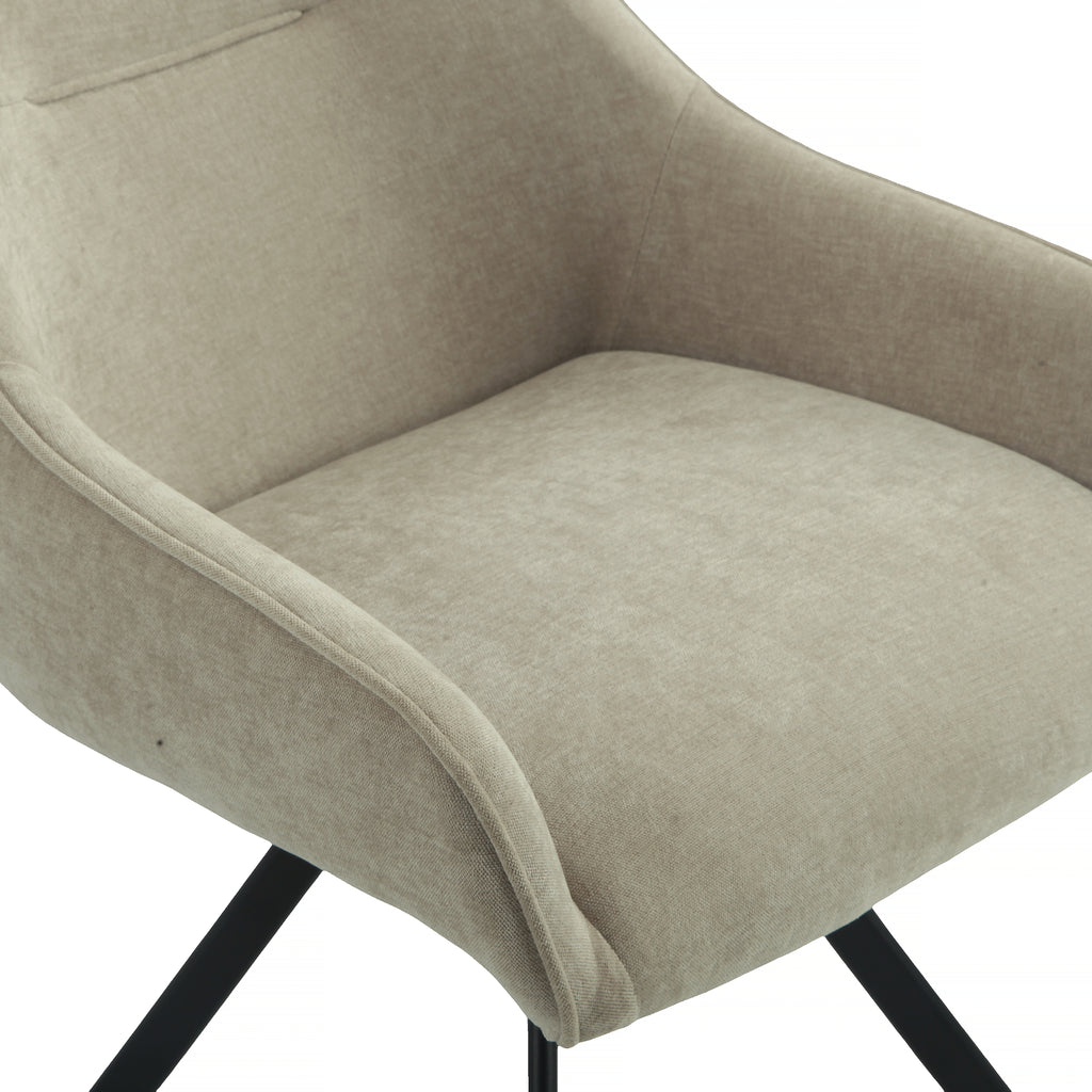 Henrik 2pc Set Fabric Dining Chair Fawn Grey