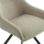 Henrik 2pc Set Fabric Dining Chair Fawn Grey