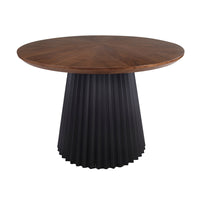 Henrik 7pc Set Round Dining Table Fabric Chair