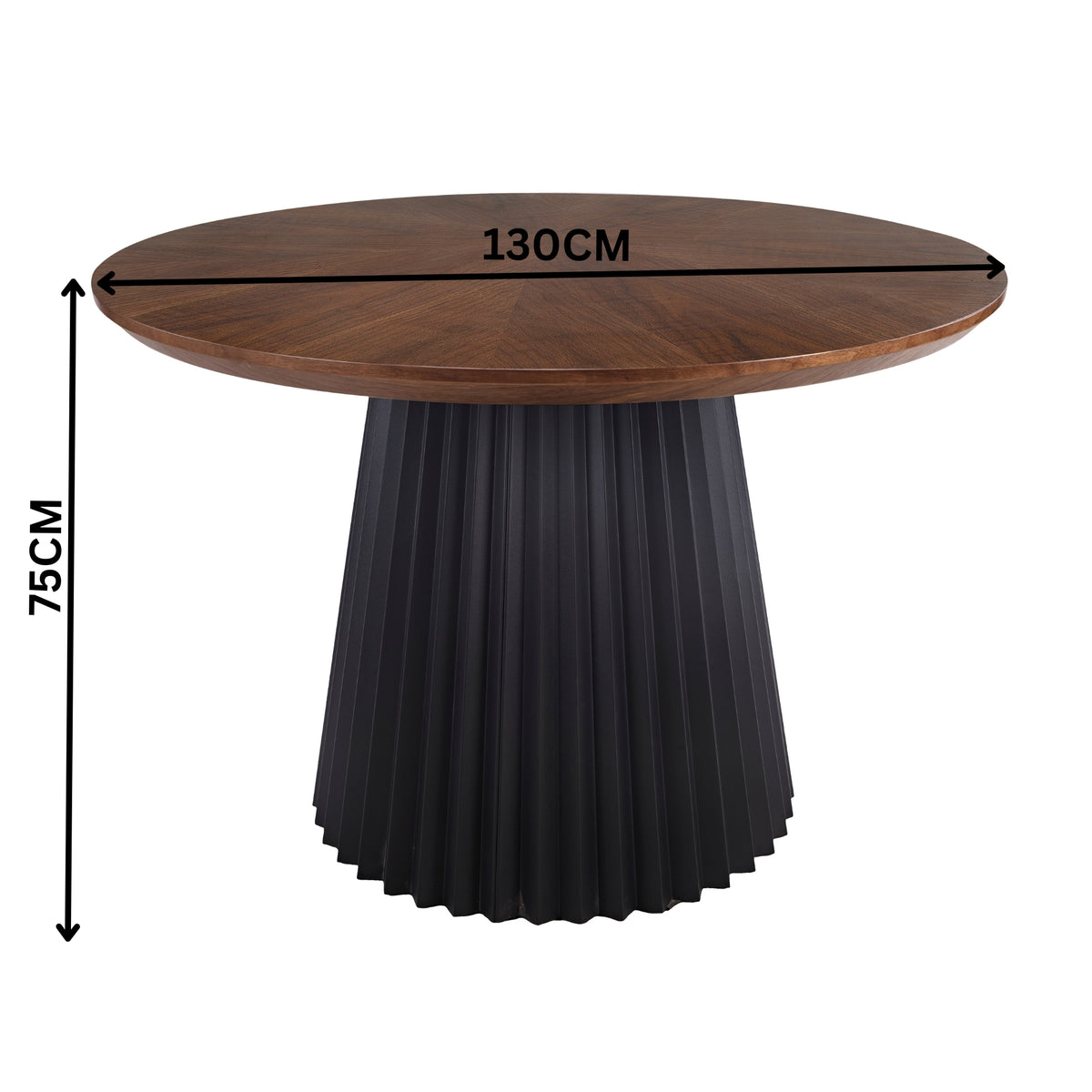 Henrik 7pc Set Round Dining Table Fabric Chair