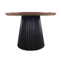 Henrik 7pc Set Round Dining Table Fabric Chair