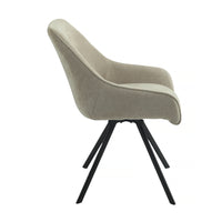 Henrik 7pc Set Round Dining Table Fabric Chair