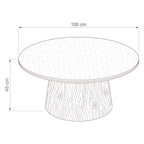 Hera 100cm Round Coffee Table Natural — dimensions diagram, 100 cm diameter x 45 cm high
