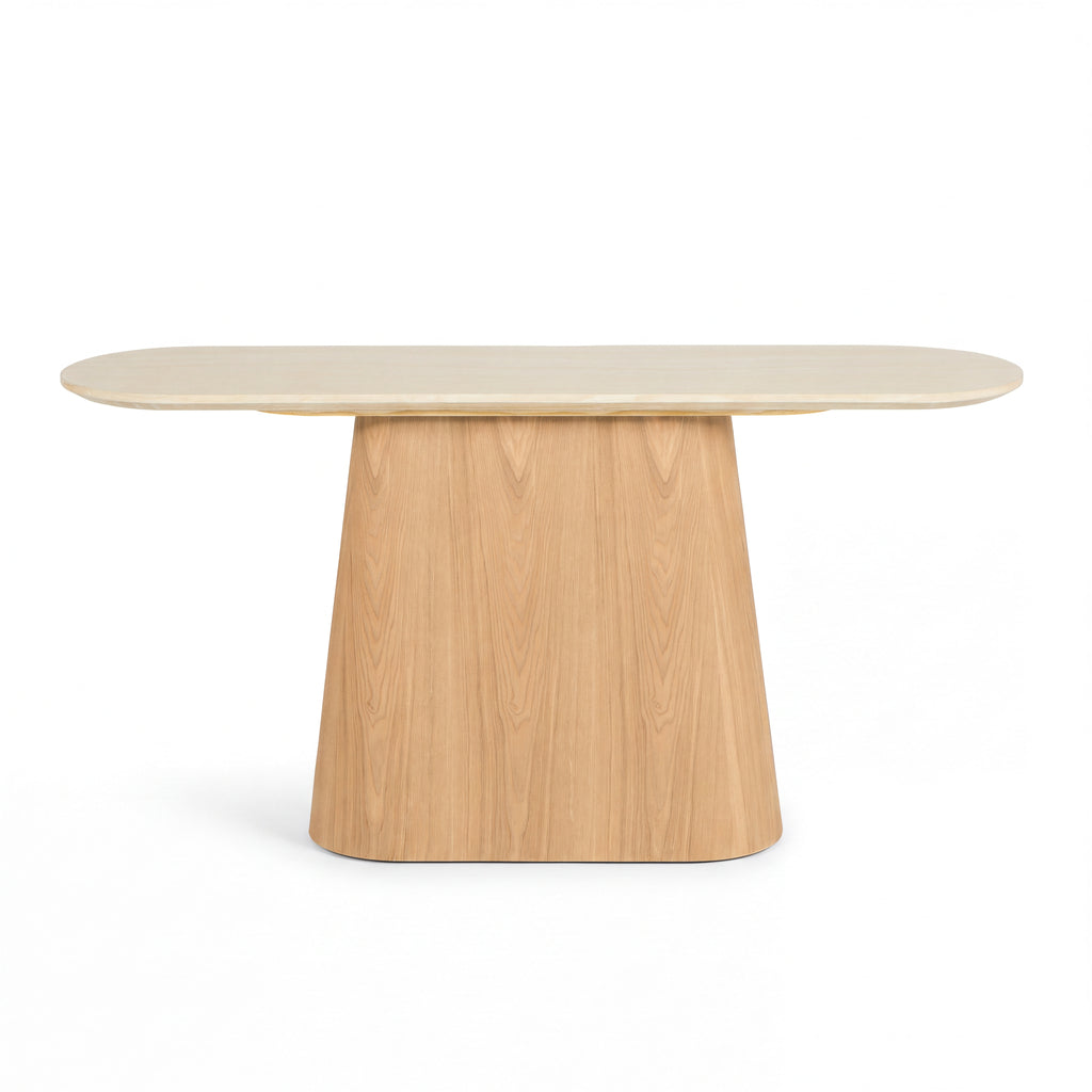 Hera 150cm Console Table Natural, front view on a white background