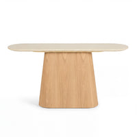 Hera 150cm Console Table Natural, front view on a white background