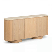 Hera 180cm Sideboard Buffet Table Natural, angled view on a white background