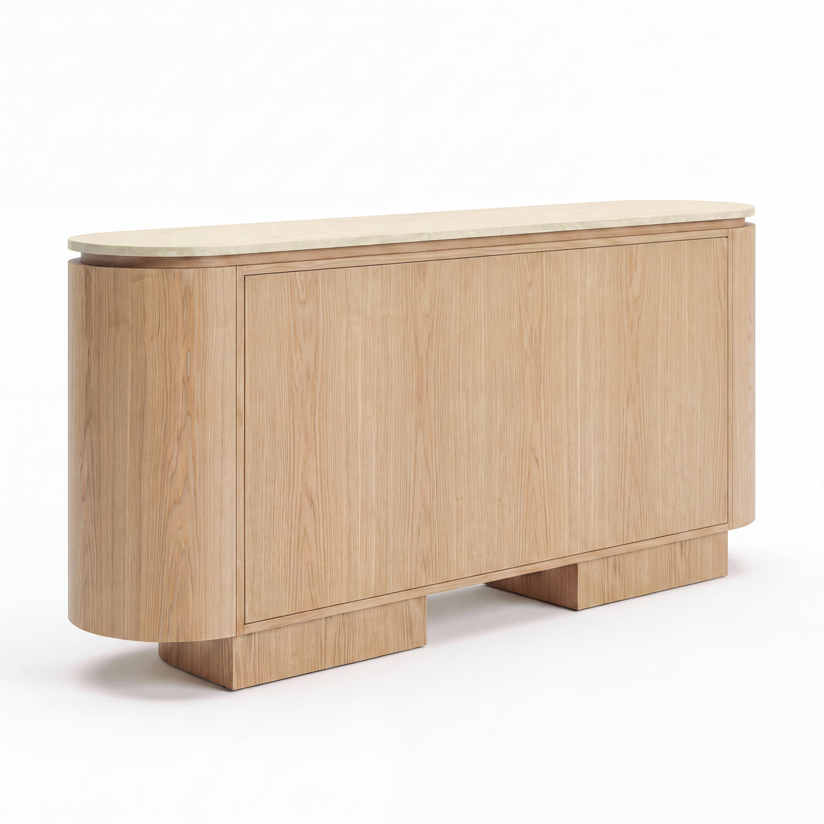 Hera 180cm Sideboard Buffet Table Natural, rear three-quarter view on a white background