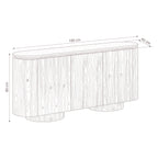 Hera 180cm Sideboard Buffet Table Natural — dimensions diagram, W180 x D40 x H80 cm