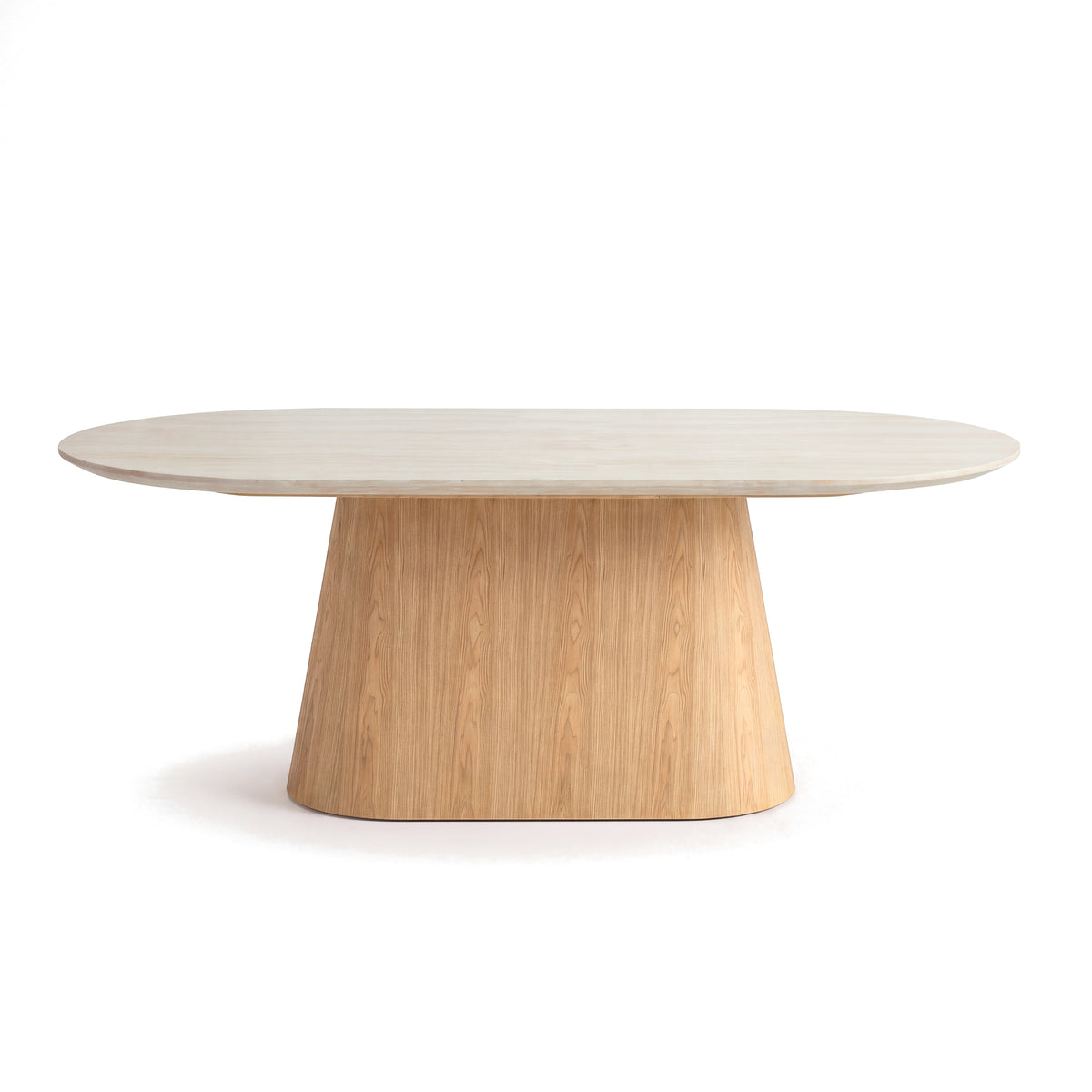 Hera 200cm Dining Table Natural, front view on a white background