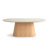 Hera 200cm Dining Table Natural, front view on a white background