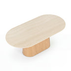 Hera 200cm Dining Table Natural, raised view of the tabletop on a white background