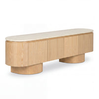 Hera 200cm ETU Entertainment TV Unit Natural, angled view on a white background