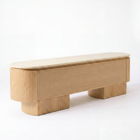Hera 200cm ETU Entertainment TV Unit Natural, rear three-quarter view on a white background