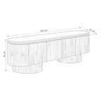 Hera 200cm ETU Entertainment TV Unit Natural — dimensions diagram, W200 x D40 x H50 cm