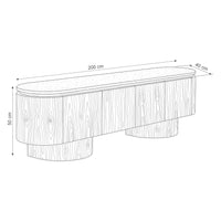 Hera 200cm ETU Entertainment TV Unit Natural — dimensions diagram, W200 x D40 x H50 cm