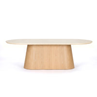 Hera 240cm Dining Table Natural, front view on a white background