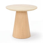 Hera 55cm Round Side Table Natural, angled view on a white background