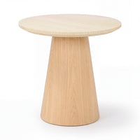 Hera 55cm Round Side Table Natural, angled view on a white background