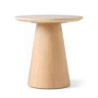 Hera 55cm Round Side Table Natural, front view on a white background