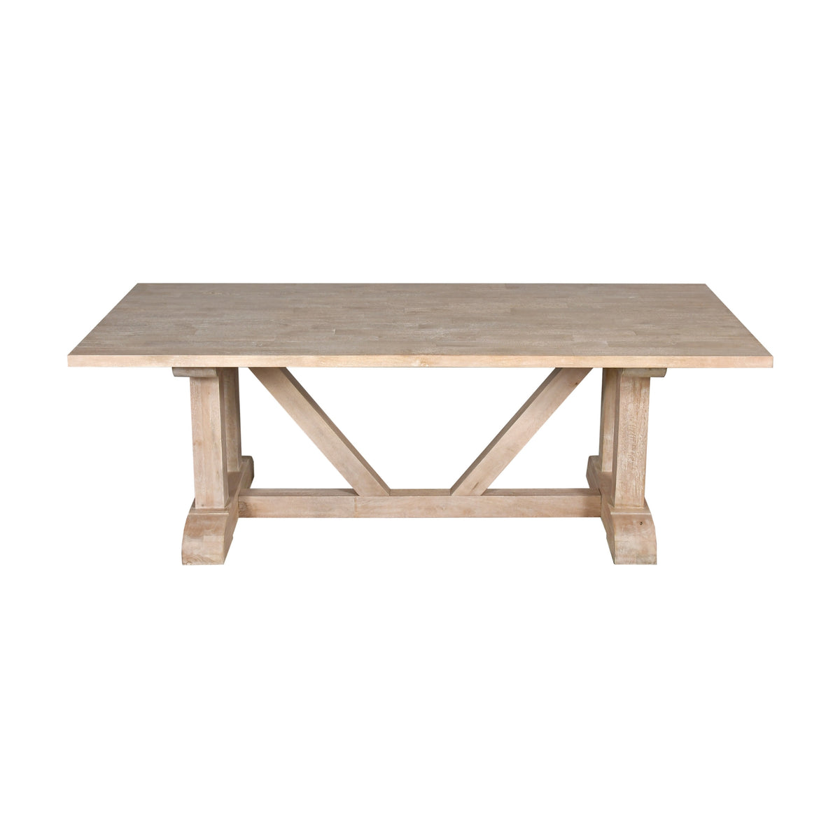 Hercules 220cm Solid Timber Dining Table Wash White