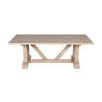 Hercules 220cm Solid Timber Dining Table Wash White