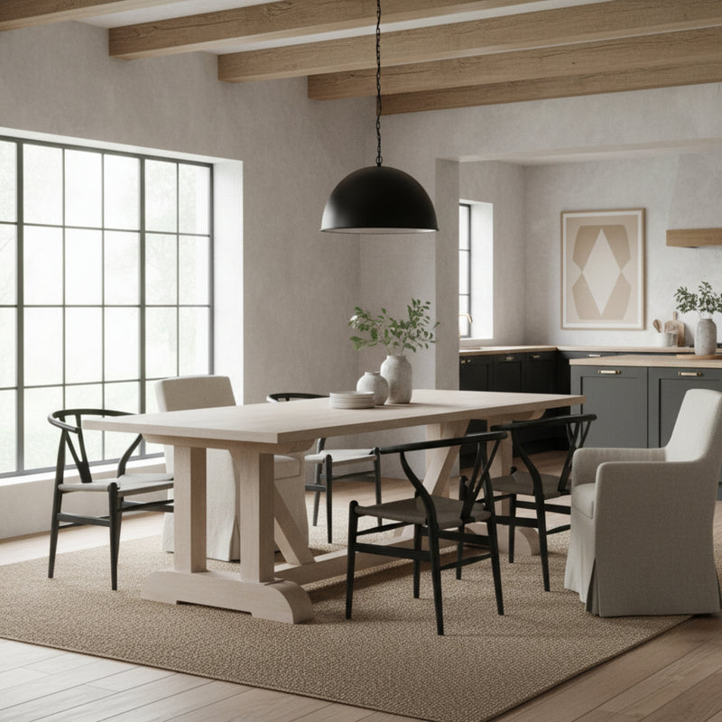 Hercules 280cm Solid Timber Dining Table Wash White