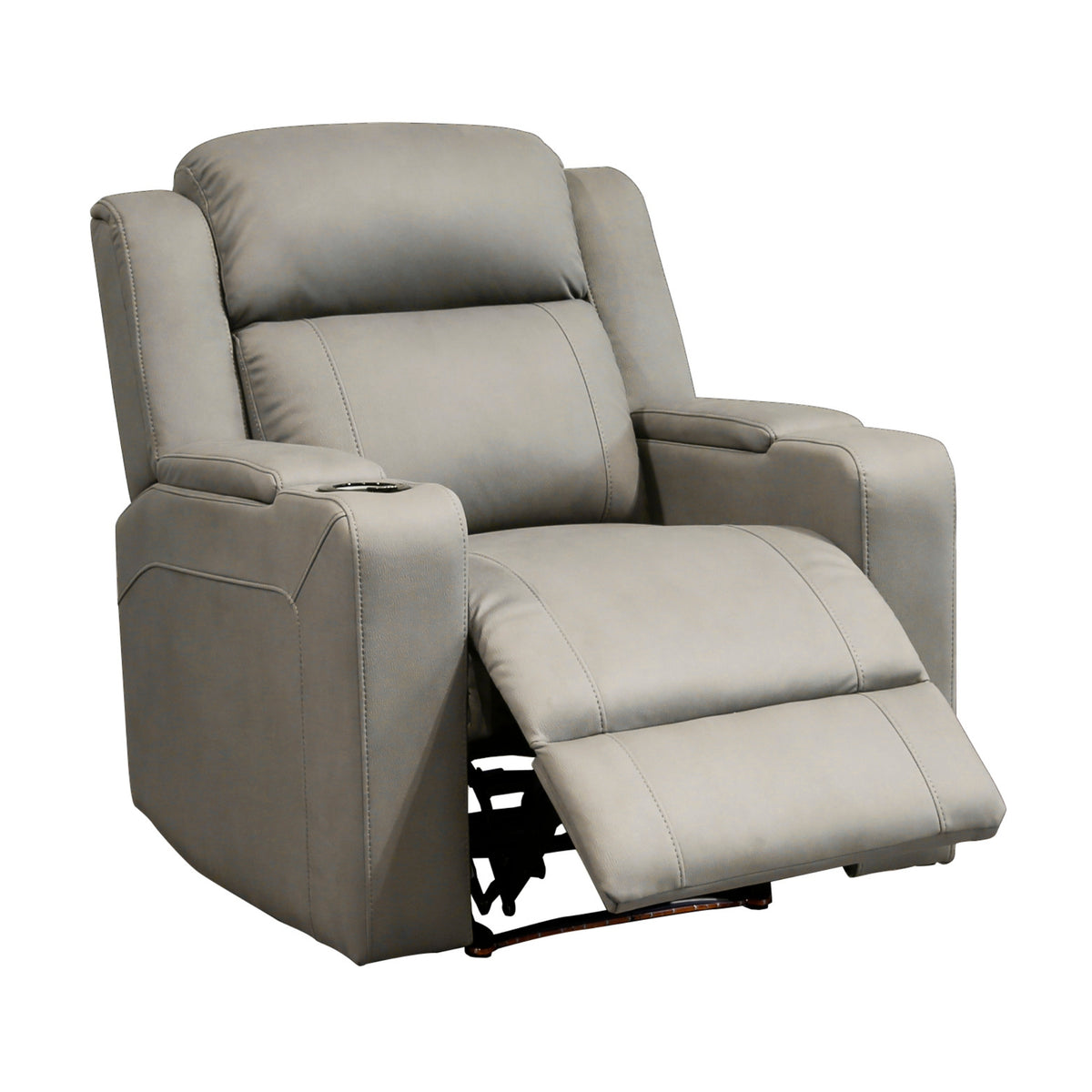 Homie 1 Seater Electric Recliner Sofa Rhino Suede Fabric Lounge Grey